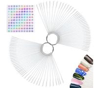 INSPUTOL Nail Swatches With Labels 100pcs Nail Swatch Sticks Nail Colour Display Nail Display Tips Nail Art Tips Sticks With Metal Ring For Nail Salon And Beginners