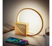 INSSISAIN Sunrise Alarm Clock,Wake-up Light,with 2 Alarms,10 Natural Sounds with 12 Volumes,9Min Snooze,Bedroom Night Lamp,Time Screen Adjustable (Wood Color 1)