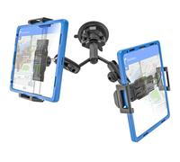 INSSKY Dual-Head Car Windshield Tablet Mount, Metal Ball Joint Adjustable 360° Rotation Dashboard Holder, Fit Thickness Case (Deep Max 1.18'') for iPad Pro/Air/Mini, Galaxy Tab, All 6.1-15.6" Devices