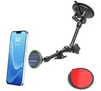 INSSKY Magnetic Car Phone Holder, Adjustable Folding Metal Magic Arm & Vacuum Suction Phone Mount, Fit Thickness Case (Deep Max 1.18'') for iPad Pro/Air/Mini, Galaxy Tab, All 6.1-15.6" Devices