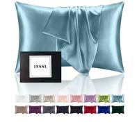 INSSL Silk Pillowcase for Women, Mulberry Silk Pillowcase for Hair and Skin and Stay Comfortable and Breathable During Sleep(Blue Gray,Standard)