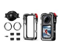 Insta 360 X6 Aluminum Metal Frame Cage + Silicone Lens Cap + Premium Lens Guards for Insta360 X6 Accessories Kit, Anti-Scratch Camera Cage Housing Shell with 1/4" Screw Hole & Cold Shoe Mounts