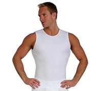 Insta Slim Mens Compression Sleeveless Crew Neck Muscle Shirt- Slimming Body Shaper Undershirt, White, XXXXXXL