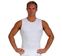 Insta Slim Mens Compression Sleeveless Crew Neck Muscle Shirt- Slimming Body Shaper Undershirt, White, XXXXXXL