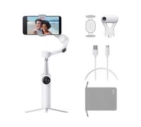 Insta360 Flow 2 AI Tracker Bundle White - Foldable Phone Gimbal, AI Tracking with Any App, Multi-Person Tracking, Built-in Tripod/Selfie Stick, Remote Control, iPhone/Android Stabilizer, Travel & Vlog