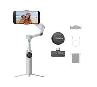 Insta360 Flow 2 Pro Mic Bundle Grey- Foldable AI Phone Gimbal, 3-Axis Stabilization, Tracks in 200+ Apps with Apple DockKit, Mic Air, Multi-Person & 360 Pan Tracking, Built-in Tripod & Selfie Stick.