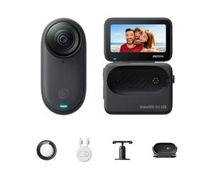 Insta360 GO 3S 64GB Midnight Black - 4K Tiny Portable Vlogging Camera, Hands-Free POVs, Mount Anywhere, Stabilization, 140 Min Battery Life, 10m Waterproof, AI Editing, For Vlog, Travel, Outdoor