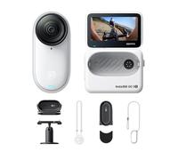 Insta360 GO 3S Cycling POV Bundle 128GB White - 4K Tiny Portable Vlogging Camera, Hands-Free POVs, Mount Anywhere, Stabilization, 140 Min Battery Life, 10m Waterproof, AI Editing, For Vlog, Travel