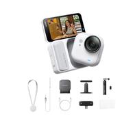 Insta360 GO Ultra Anywhere Bundle Arctic White - Small 4K Vlogging Camera, Hands-Free, POV Cam, 1/1.28" Sensor, 53g Lightweight, 156° FOV, 200 Min Battery Life, Magnetic Wearable