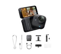 Insta360 GO Ultra Anywhere Bundle Midnight Black - Small 4K Vlogging Camera, Hands-Free, POV Cam, 1/1.28" Sensor, 53g Lightweight, 156° FOV, 200 Min Battery Life, Magnetic Wearable