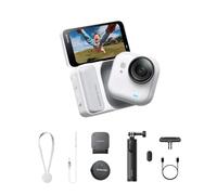 Insta360 GO Ultra Vlog Bundle (Arctic White) - Tiny Hands-Free 4K Cam, Lightweight & Portable, Low Light Excellence, Mount Anywhere, FlowState Stabilization, 200 Min Battery Life