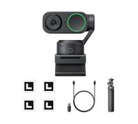 Insta360 Link 2 Black Tripod Bundle - PTZ 4K Webcam for PC/Mac, 1/2" Sensor, AI Tracking, HDR, AI Noise-Canceling Mic, Gesture Control for Streaming, Video Calls, Works with Zoom, Teams & More