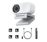 Insta360 Link 2C Tripod Bundle Arctic White - 4K Web Cam for PC/Mac, 1/2" Sensor, Auto Framing, HDR, AI Noise-Canceling Mic, Gesture Control for Streaming, Video Calls, Works with Zoom, Teams