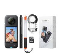 Insta360 X3 360 Degree Action Camera Diver Kit includes 50M/164ft Waterproof Housing + Invisible Selfie Stick + Transparent Floating Selfie Stick + 64GB Micro SDHC Memory Card