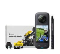 Insta360 X3 Motorcycle Kit (New Version) - Waterproof 360 Camera with 1/2" 48MP Sensors, 5.7K 360 Active HDR Video, 72MP 360 Photo, 4K Single-Lens, 60fps Me Mode, Stabilization