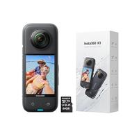 Insta360 X3 Waterproof Action Camera - 5.7K 360, 72MP Photos, Stabilization, Touch Screen, AI Editing, Streaming, Webcam, Voice Control, 64GB Card