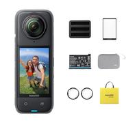 Insta360 X4 Action Bundle - 8K Waterproof 360 Action Camera, 4K Wide-Angle Video, Invisible Selfie Stick Effect, Removable Lens Guards, AI Editing, Stabilization, No microSD Card