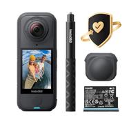 Insta360 X4 Air Starter Bundle with 2-Year FlexiCare - 8K 360 Action Camera with Replaceable Lenses, 114cm Invisible Selfie Stick, Lens Cap & Additional Battery