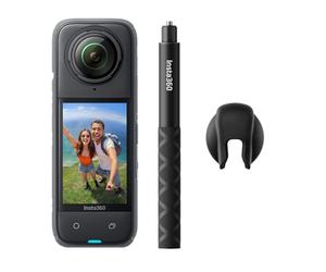Insta360 X4 Get-Set Bundle - 8K Waterproof 360 Action Camera, 4K Wide-Angle Video, Invisible Selfie Stick, Removable Lens Guards, 135 Min Battery Life, AI Editing, Stabilization, No microSD Card