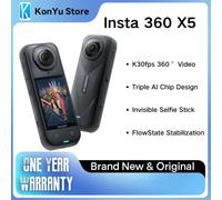 Insta360 X5 Action Camera Waterproof 8K 30fps Replaceable Lenses Triple AI Chip Superior Low Light 185 Mins Run Life X5 Standard Bundle