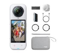 Insta360 X5 Essentials Bundle Satin White - Waterproof 8K 360° Action Camera, Leading Low Light, Invisible Selfie Stick Effect, Rugged and Replaceable Lens, 3-Hour Battery, Built-in Wind Guard