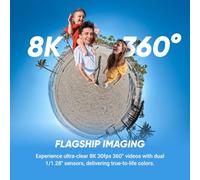 Insta360 X5 Replacement Lens Bundle - Waterproof 8K 360° Action Camera, Leading Low Light, Invisible Selfie Stick Effect, Rugged and Replaceable Lens, 3-Hour Battery, Built-in Wind Guard