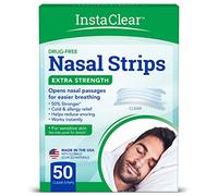 Instaclear Extra-Strength Nasal Breathing Strips Clear 50 ct | Works Instantly, Nasal Congestion Relief, Stops Snoring, Cold & Allergy