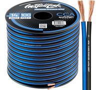 Install Link 14 Gauge Speaker Wire for Car, Home or RV Audio Cable, 100ft, CCA, Blue/Black