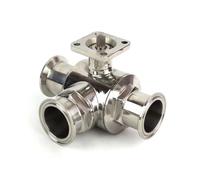 Installation Tube Outer Diameter 3/4"" 19mm Triple clamp 1.5"" 304/316 Stainless Steel Sanitary Ferrule Ball Valve Without(316 Stainless Steel,L Port)