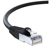 InstallerParts (10 Pack Ethernet Cable CAT6 Cable Shielded (SSTP/SFTP) Booted 6 FT - Black - Professional Series - 10Gigabit/Sec Network/High Speed Internet Cable, 550MHZ