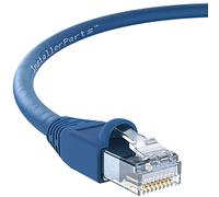 InstallerParts Ethernet Cable CAT6A Cable UTP Booted 75 FT - Blue - Professional Series - 10Gigabit/Sec Network/High Speed Internet Cable, 550MHZ
