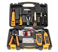 InstallerParts Network Repair Tool Kit 15 in 1 - Electronic Tool Set | Crimping Tool, LAN/Ethernet/Cat5/Cat6 Cable Tester, Gauge Wire Stripper Cutting Twisting Tool, Punch Down, Screwdriver, Knife