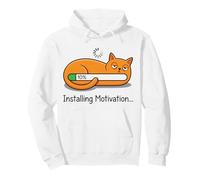 Installing Motivation Funny Lazy Cat Loading Progress Bar Pullover Hoodie