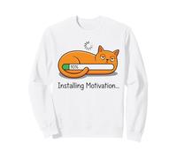 Installing Motivation Funny Lazy Cat Loading Progress Bar Sweatshirt