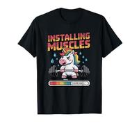 Installing Muscles T-Shirt Funny Unicorn Weightlifting Mom T-Shirt