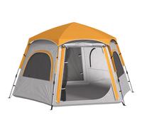 Instant 4-Person Dome Tent 210D Oxford Dark Grey 2.8x2.4x1.55m Pop-Up Windproof