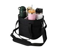 Instant Beverage Organizer, High Capacity Liquid Shaper, 7x7 Inches Case with Foldable Feature, Rapid Access Insulated Vessel, Black Dispenser with Sturdy Build, Picnic Accessory for Beach
