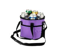 Instant Beverage Organizer, High Capacity Liquid Shaper, 7x7 Inches Case with Foldable Feature, Rapid Access Insulated Vessel, Black Dispenser with Sturdy Build, Picnic Accessory for Beach