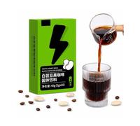 Instant Black Coffee Powder Packets White Kidney Bean Blend Sachets | 40g(2g*20)Soluble Dark Espresso Sticks Smooth Balanced Flavor Cold Dissolving Quick Brew Travel Single Serve Beverage(2pcs)