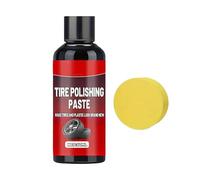 Instant Black Tire Polishing Paste | 50ml Tyre Dressing With Sponge | Tire Cleaner And Shine For Looking Like New Truck Motorcycle Rv Long-Lasting Bright Luster