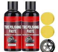 Instant Black Tire Polishing Paste - Darker, 50ml Tire Coating Paste Rapid Acting, Premium Tir Coating & Trim Restorer Past , Bring Back the Black Shine to Rubber and Plastic (2pcs)