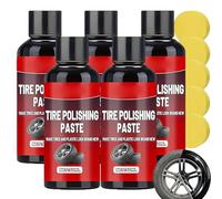 Instant Black Tire Polishing Paste - Darker, 50ml Tire Coating Paste Rapid Acting, Premium Tir Coating & Trim Restorer Past , Bring Back the Black Shine to Rubber and Plastic (5pcs)