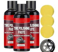 Instant Black Tire Polishing Paste - Darker, 50ml Tire Coating Paste Rapid Acting, Premium Tir Coating & Trim Restorer Past , Bring Back the Black Shine to Rubber and Plastic (3pcs)