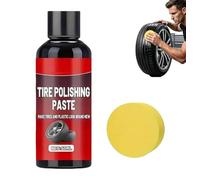 Instant Black Tire Polishing Paste - Darker, Car Tire & Plastic Trim Renewal Paste, Tire Wax & Tyre Gloss, Wheel Shine Balm with Sponge Applicator, Tyre Nourish Cream, Restores Black Gloss (1PC)