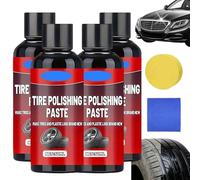 Instant Black Tire Polishing Paste - Darker, Deeper, Wetter Shine in One Wipe, Tire Coating Paste with Sponge, All-Purpose Tires Polishing Pastes, Powerful Wheel Cleaner for Car (4Pcs)