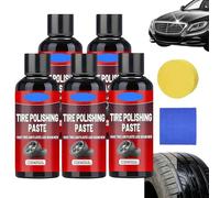 Instant Black Tire Polishing Paste - Darker, Deeper, Wetter Shine in One Wipe, Tire Coating Paste with Sponge, All-Purpose Tires Polishing Pastes, Powerful Wheel Cleaner for Car (5Pcs)