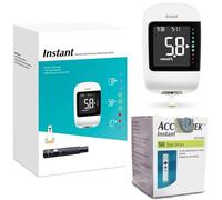 Instant Blood Glucose Monitor MMOL/L (Acc Chek) | Includes Genuine Instant Monitor + 60 Pack Instant Test Strips | Diabetes Blood Glucose Meter System | Complete Starter Kit Bundle