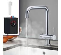 Instant Boiling Water Kitchen Tap Square Chrome, Boiler & Water Filter Nes Home Metallic Silver One Size