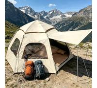 Instant Cabin Tent, 3-4 Person Automatic Easy Setup Camping Tent, Weather Proof Rainfly Design, Windproof Waterproof Portable Dome Tent for Outdoor Hiking Sleepovers Backyard Party B