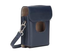 Instant Camera Cover, PU Leather Instant Camera Cover High Bearing Scratch Resistance Magnetic Suction Flap Removable Shoulder Strap for Travel (Blue)